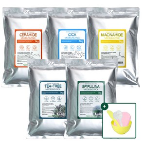 니즈네이처 더마테크 모델링팩 1kg+팩도구 4종, (보습활력)스피룰리나1kg, 1개