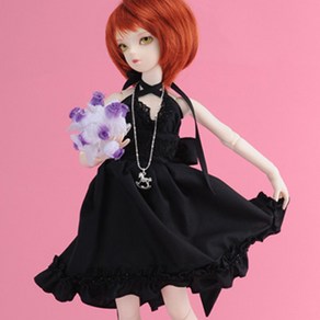 돌모아 구체관절인형의상 43cm MSD 검정 레이스 뷔스티에 원피스 MSD - Rallala Dress (Black)[A7]