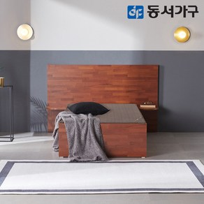 동서가구 유주얼 멀바우 퀸 Q 와이드헤드 황토숯 흙침대 스탠다드 DF642746, 멀바우브라운