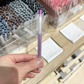 MUJI 무인양품 젤 잉크 볼펜 노크식 0.5mm 퍼플, 3개