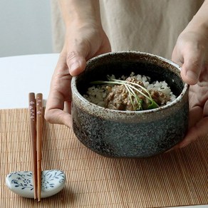 일본 가정식 도자기 사이드 미니 우동볼 우동그릇, 1개, 투톤줄