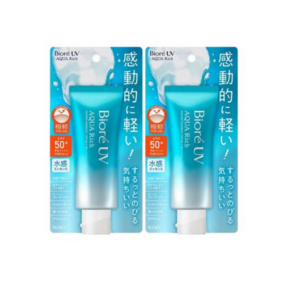 [대용량] 비오레 UV 아쿠아 리치 워터 리 에센스 85g (일반 제품의 1.7 배) 선크림 SPF50 + / PA ++++, 70g, 2개