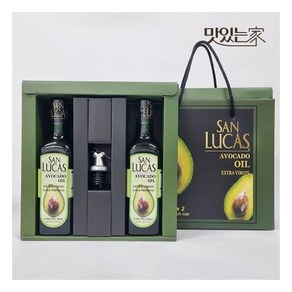 (매장배송) 맛있는家 San-Lucas 아보카도오일 500mL x 2 선물세트 엑스트라버진 냉압착 아보카드오일 기름 아보카도유 1386773