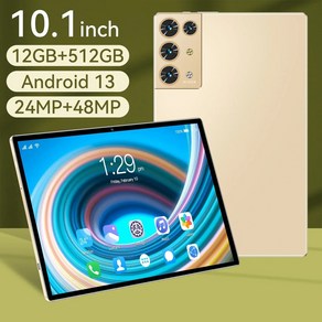 14인치 가성비태블릿 교육용테블릿 10.1인치 태블릿 12GB+512GB 10코어 Wi-Fi+Cellula GPS 터치스크린, 512GB, 03 Gold 512GB