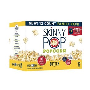 SkinnyPop 버터 전자레인지 팝콘 백 건강한 간식 사용 가능한 79, 1개, 952g