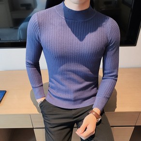 폴라티 골지 남성 심플 데일리 하이넥