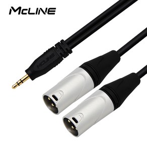 맥라인 스테레오 3.5mm AUX to 2 XLR 캐논 Y 케이블 3m MC-HA48, 1개