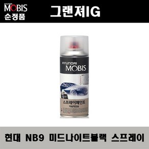 순정품 현대 그랜져IG NB9 미드나이트블랙 스프레이 자동차 차량용 도색 카페인트, NB9 미드나이트블랙 스프레이(모비스), 1개