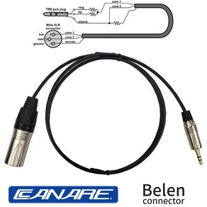 AUX-벨렌 1m 3.5스테레오 XLR수 카나레 AUX케이블 노이즈제거 보호회로내장, 1개