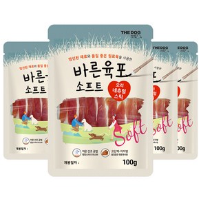 더독 강아지 올바른 소프트 육포 100g, 4개, 오리네츄럴스틱