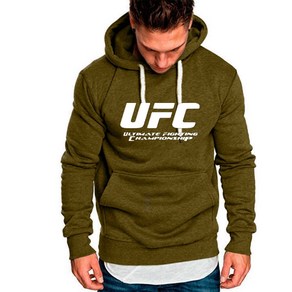 Kisen UFC 후드 남성 후드 풀오버 가을겨울 기모 후드