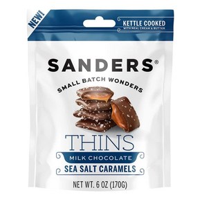 Sandes 밀크 초콜릿 씨 솔트 캐러멜 THINS - 170g(6oz) 백, 1개, 170g