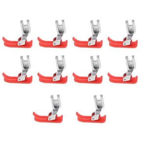10Pcs 산업용 재봉틀 노루발 가죽 패브릭 재봉 MT-18, 레드, 플라스틱, 10개