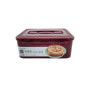 락앤락 뉴와인 김치통 5.5L HPL836WN 직사각 손잡이 정리 김치 밀폐용기 보관용기, 1개