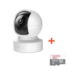 티피링크 Tapo C212 CCTV 카메라 + Mico SD 카드 64GB (300만화소 유무선연결 홈캠 맘캠 펫캠), 1개