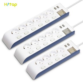 하이탭 디자인 USB 2포트 개별 스위치 멀티탭 5구 16A HIPUMP-5, 3m, 1개