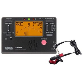 KORG (코르그) 콤보 튜너 메트로놈 TM-60 블랙 TM-60-BK + CM-300-BKRD 세트