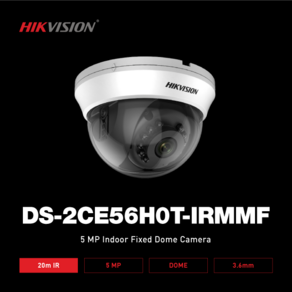 하이크비전 HIKVISION DS-2CE56H0T-IRMMF 5MP IR 3.6MM 올인원 적돔 CCTV, 1개