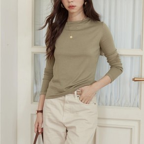 이매력 여성 [ 6컬러 ] 데일룩 라운드 긴팔티셔츠 이너 스판티
