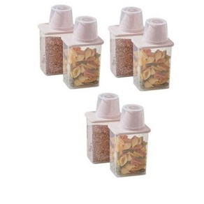 씨밀렉스 뉴컬러 도어미니 사각 잡곡통 950ml x 6p, PINK, 6개