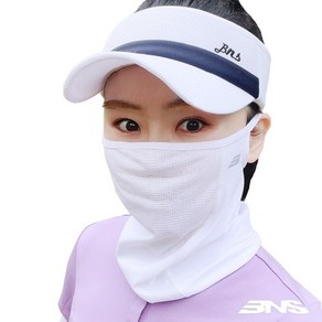 밥앤스미스 골프 남녀공용 여름 자외선차단마스크, 화이트, 1개