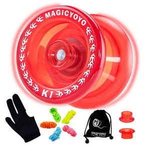 MAGICYOYO K1-Plus Pofessional Responsive Yoyo fo Kids 좁은 C 베어링이 있는 플라스틱 요요 초보자용 요요, 빨간색, 1개