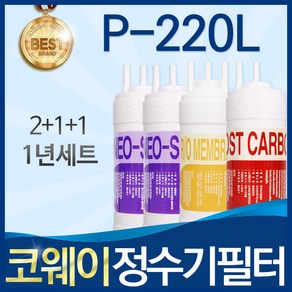 코웨이 P-220L 고품질 정수기 필터 호환 1년관리세트, 선택1_1년관리세트(2+1+1=4개), 1개