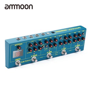 ammoon CUBE SUGAR 일렉트릭 기타 멀티 이펙트 블루 영국 규제 100-240V