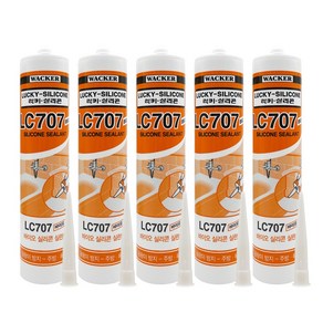 럭키실리콘 LC707 바이오 실리콘 욕실용 주방 실리콘 (백색), LC707 백색 - 5개, 5개