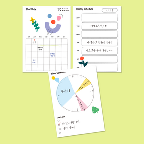 스케쥴러 주간 월간 시간표 계획 스티커 20매 105x150, 월간형