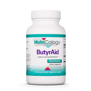 Nuticology ButyAid 보충제 200mg - 부티레이트 장 건강 부티르산 트리부티린 복합체 결장 안감 영양 포스트바이오틱스 지연 방출 채식주의자 캡슐 10, 1개