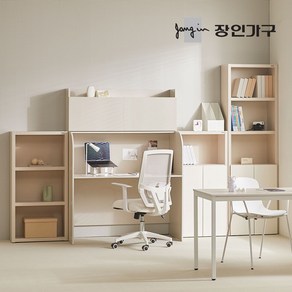 [즉시할인] 장인가구 토모 1인 독서실책상 학생 공부 철제형/일체형, 일자형 철제 책상 800, 아이보리