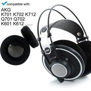 AKG K701 K702 K7XX Q701 K612 K712 헤드폰 헤드셋 이어 패드 커버 쿠션 교체, 블랙, AKG 헤드폰 전용 이어패드(1쌍)+이어솜(1쌍), 1개