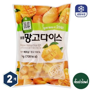 재호 냉동 망고 다이스, 2개, 1kg