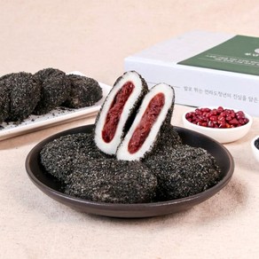 [전라도청년] 청년떡방 저당 팥앙금 흑임자 찹쌀떡 1.2kg, 1개