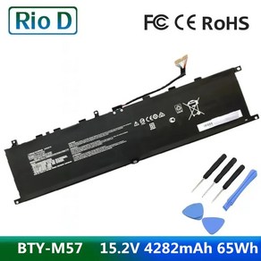 BTY-M57 노트북 배터리 MSI GP66 레오파드 10UG GP76 용 15.2V 4282mAh 65Wh, 한개옵션0