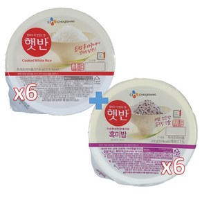 햇반 210g 6개 + 흑미밥 210g 6개, 1세트