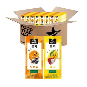 [푸드스타] 미닛메이드 드링크팩 190ml (오렌지32+망고32), 64개