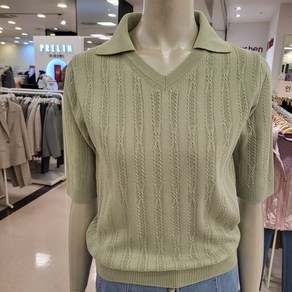 BCBG O. 케이블 칼라 V넥 니트 P/O- B4A2K415 55 [NAVY]