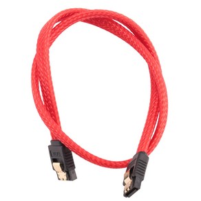 SATA 3.0 III SATA3 7 핀 데이터 케이블 SSD 케이블 HDD 하드 디스크 데이터 코드 나일론 슬리브 프리미엄 버전 흰색 50cm 6 Gbs, Red, 1개