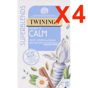 [영국발송] 20개입 4팩 총80개 트와이닝 슈퍼블렌드 컴 캄 진정도움 허브차 Twinings Supeblends Calm