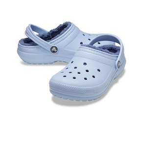 S마켓 NC고잔 CROCS 크록스 CLASSIC LINED CLOG K (207010-4NS) 하늘색 키즈 겨울 털 크록스