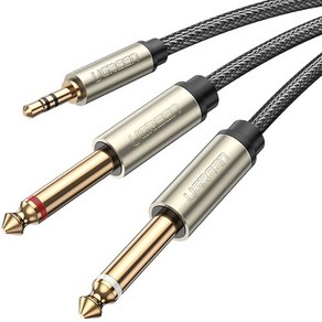 유그린 3.5mm AUX to TS 5.5mm 모노 Y자 케이블 1m U-10613, 1개