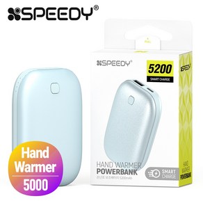 SPEEDY 양면발열 손난로 겸용 보조배터리 5200mAh, 블루, SPE-B2DHWP01