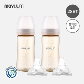 [모윰] PPSU 노꼭지 올인원 젖병 270ml 2팩+젖꼭지(2ea) - 클라, 3단계, 1개