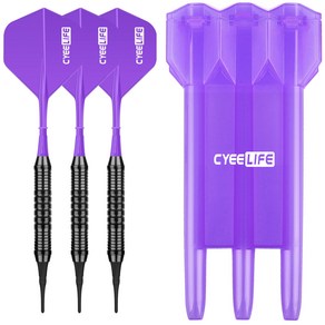 다트 CyeeLife 소프트 팁 전문 실내 플라스틱 세트 전자 다트보드 게임 보관함 18g, [04] 보라색, 1개