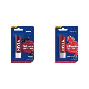 NIVEA Lip Balm Fuity Blackbey Shine 4.8g And NIVEA Lip Balm Pomeganate Shine 4.8g, 2개