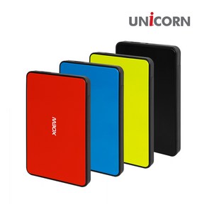 유니콘 HC-5000S 레드 USB3.0 2.5HDD 외장하드케이스 SSD 외장케이스, 블랙, 1개