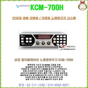 금영 차량용노래방반주기 KCM-700H/금영정품/HDMI고화질-USB재생/국내 최다곡/버스-승합차-승용차-캠핑카용 노래방가라오케/금영무선마이크 KMC-P200, 금영 KCM-700H 단품