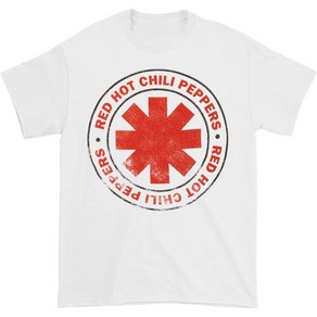 ROCKPANDA Red Hot Chili Peppers Distressed Outlined Logo 반팔티